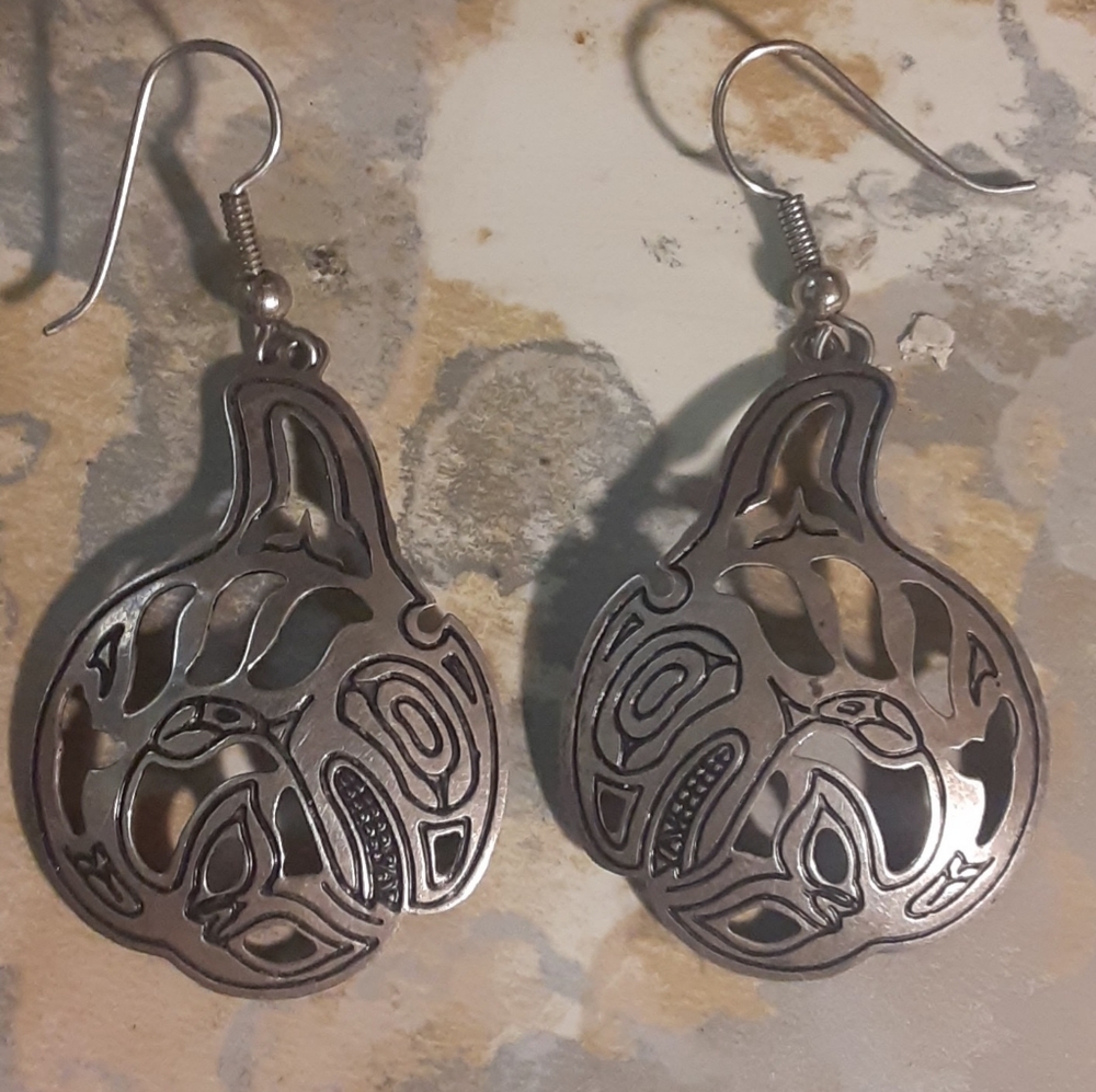 Handmade ORCA Earrings Artisan Made Sterling UNISEX